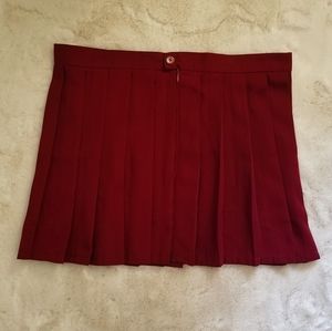 Red Pleated Tennis Mini Skirt Size size 14